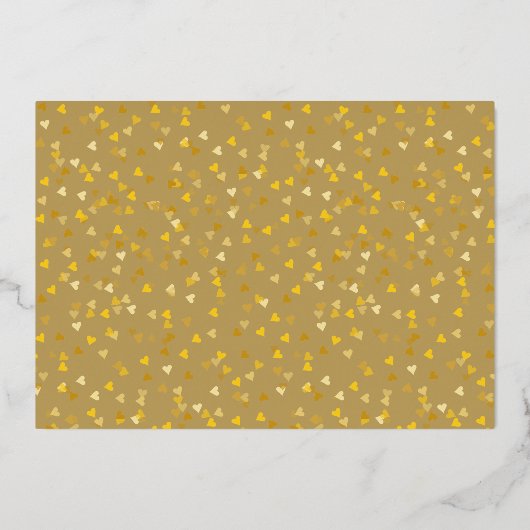 日付カレンダーのラブハート金ゴールドの保存 箔招待状 (裏面)