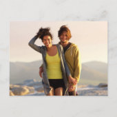 日付カレンダーの保存金ゴールド愛ハート写真 案内ポストカード (裏面)