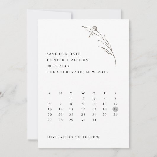 日付カレンダーの保存 セーブザデート (正面)