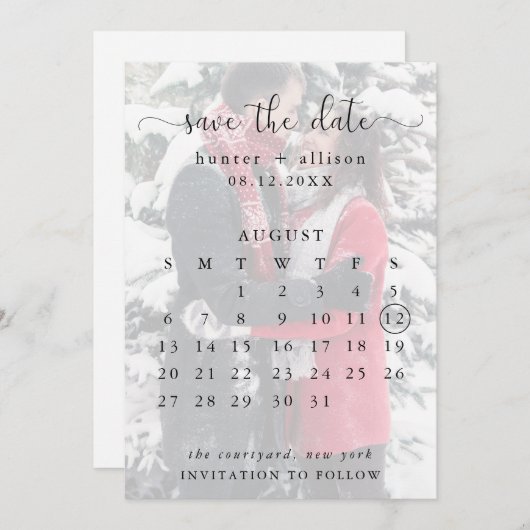 日付カレンダーの保存 セーブザデート (正面/裏面)