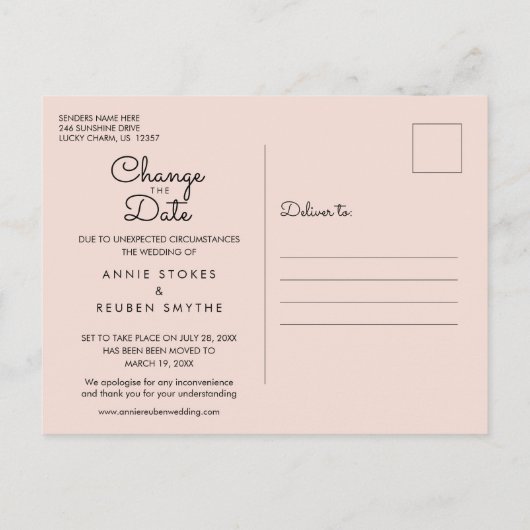 日付カレンダーの変更バラ金ゴールドグリッター写真 ポストカード (裏面)