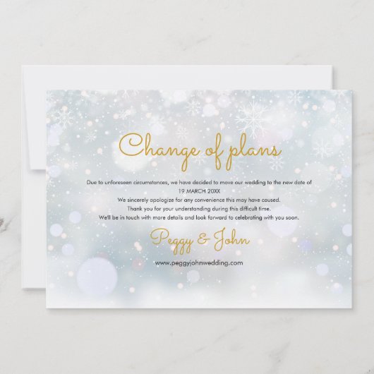 日付カレンダーの変更新しいプランの写真 セーブザデート (裏面)