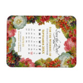 日付カレンダーの素朴秋フローラの結婚保存 マグネット (横)