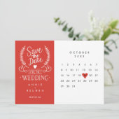 日付カレンダーの赤恋ハートの保存 セーブザデート (スタンド正面)