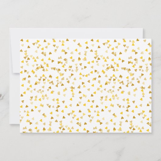 日付カレンダーの金ゴールドエレガントハート写真の保存 招待状 (裏面)