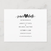 日付カレンダーの金ゴールドエレガントハート写真の保存 案内ポストカード (裏面)