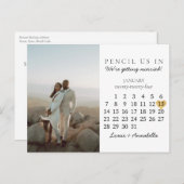 日付カレンダーハートの保存2024年1月 ポストカード (正面/裏面)