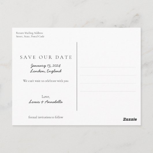 日付カレンダーハートの保存2024年1月 ポストカード (裏面)