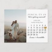 日付カレンダーハートの保存2024年1月 ポストカード (正面)