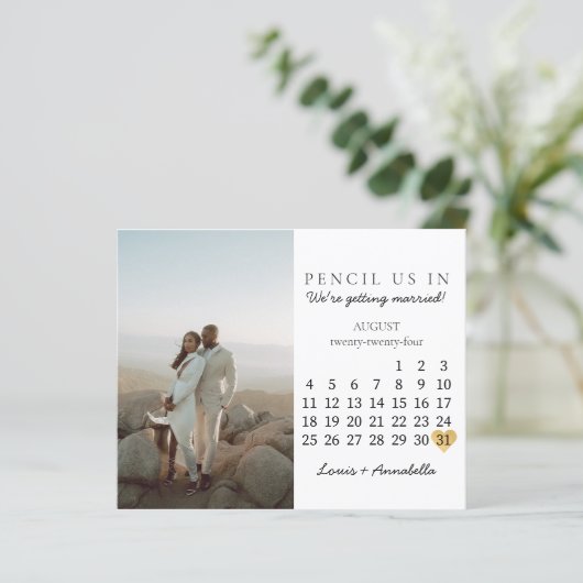 日付カレンダーハート威厳がある2024か月の保存 (スタンド正面)