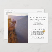 日付カレンダー金ゴールドハートの保存2022年9月 ポストカード (正面/裏面)