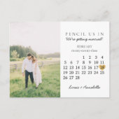 日付カレンダー金ゴールドハートの保存2023年2月 ポストカード (正面)