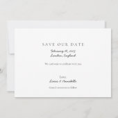 日付カレンダー金ゴールドハートの保存2023年2月 招待状 (裏面)