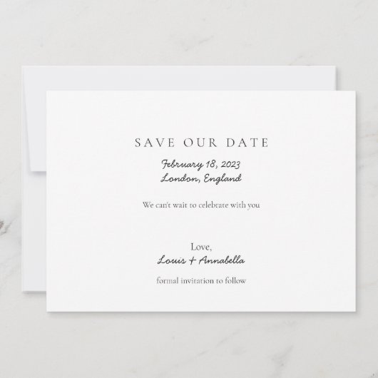 日付カレンダー金ゴールドハートの保存2023年2月 招待状 (裏面)