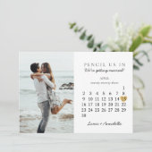 日付カレンダー金ゴールドハートの保存2023年4月 招待状 (スタンド正面)