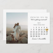 日付カレンダー金ゴールドハートの保存2023年5月 招待状 (正面/裏面)