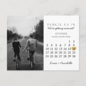 日付カレンダー金ゴールドハートの保存2023年9月 ポストカード (正面)