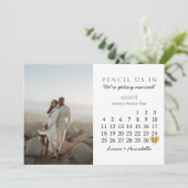 日付カレンダー2024威厳があるか月シックを保存 招待状 (スタンド正面)