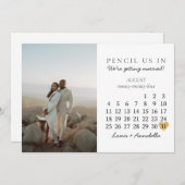 日付カレンダー2024威厳があるか月シックを保存 招待状 (正面/裏面)