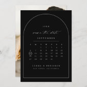 日付カレンダーArchフォトミニマルカードの保存 セーブザデート (正面/裏面)