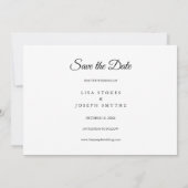 日付カレンモダンダー金ゴールドの保存Loveハート 招待状 (裏面)