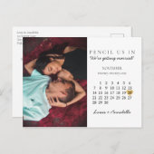 日付カレンモダンダ金ゴールドハートの保存2021年11月 ポストカード (正面/裏面)