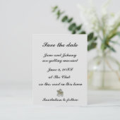 日付カードにマグノリアの白い花を保存 セーブザデート (スタンド正面)