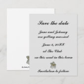 日付カードにマグノリアの白い花を保存 セーブザデート (正面/裏面)