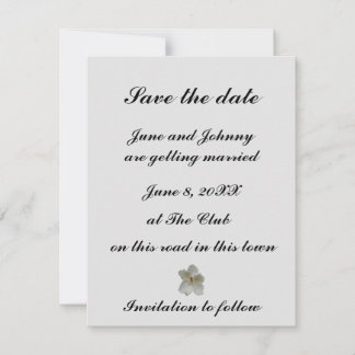 日付カードにマグノリアの白い花を保存 セーブザデート