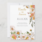 日付カードのフラット保存カスタムの写真フローラ セーブザデート (裏面)