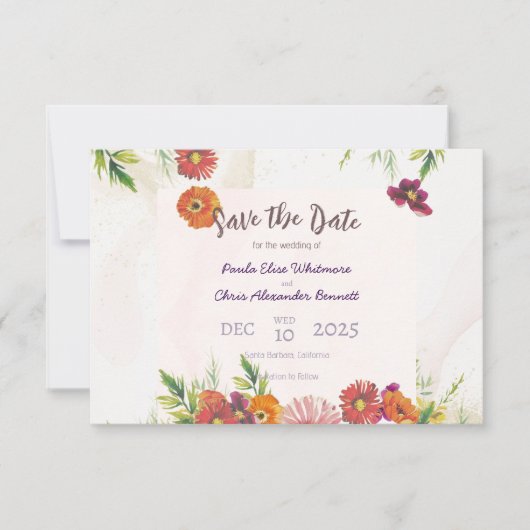 日付カードのフラット保存 セーブザデート (正面)