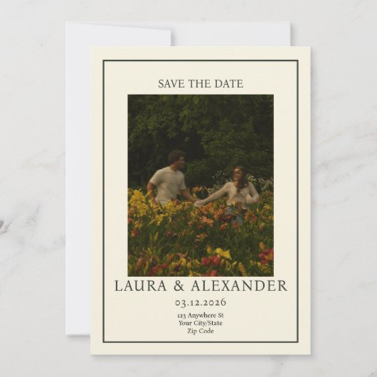 日付カードのフラット保存 セーブザデート (正面)