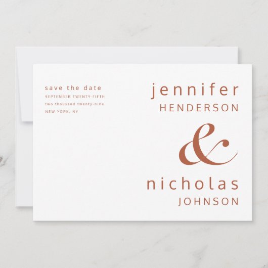 日付カードのフラット保存 セーブザデート (正面)