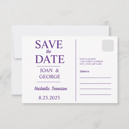 日付カードのフラット保存 セーブザデート (裏面)