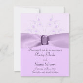 日付カードのラベンダーの車線を救って下さい セーブザデート (正面)