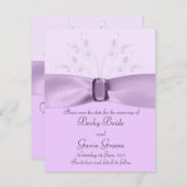 日付カードのラベンダーの車線を救って下さい セーブザデート (正面/裏面)