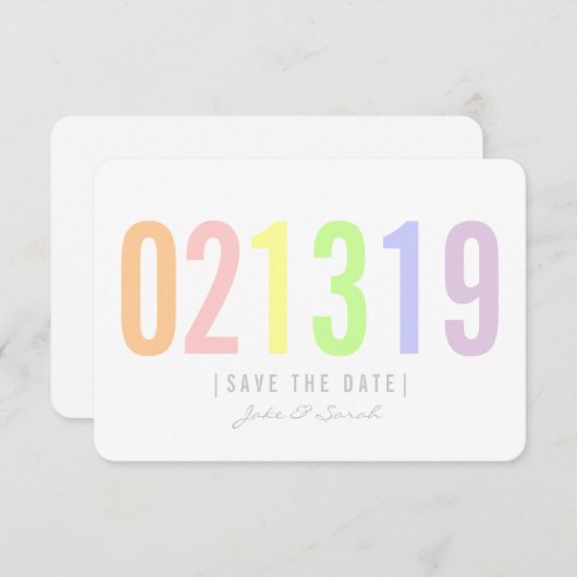 日付カードの保存 – アイスクリームの日 セーブザデート (正面/裏面)