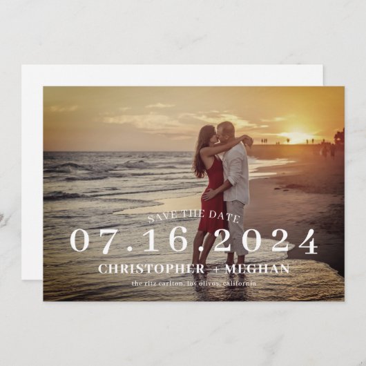 日付カードの保存 – 写真全体 セーブザデート (正面/裏面)