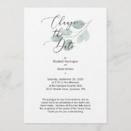 日付カードの結婚変更 招待状