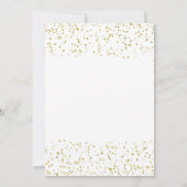 日付カードの金ゴールドのグリッターのクリスマスの花柄を救って下さい セーブザデート (裏面)