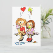 日付カードをおもしろい保存する 招待状 (スタンド正面)