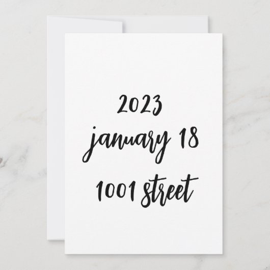 日付カードをお祝い日の最低限保存 招待状 (裏面)