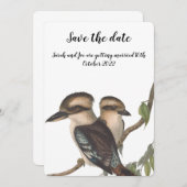 日付カードをオーストラリアのKookaburrasで保存 招待状 (正面/裏面)