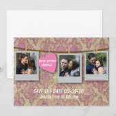 日付カードをピンク色で保存 セーブザデート (正面/裏面)