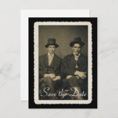 日付カードをヴィンテージポートレートで保存 案内ポストカード (正面/裏面)