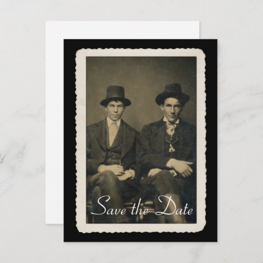 日付カードをヴィンテージポートレートで保存 案内ポストカード (正面/裏面)