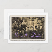 日付カードをヴィンテージポートレートで保存 案内ポストカード (正面/裏面)