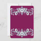 日付カードを保存してバーガンディ結婚式 セーブザデート (裏面)