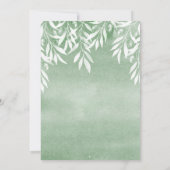 日付カードを保存するオリーブ枝ボタニカルウェディング セーブザデート (裏面)