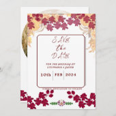 日付カードを保存するマゼンタおよびイエローフローラ シーズンカード (正面/裏面)